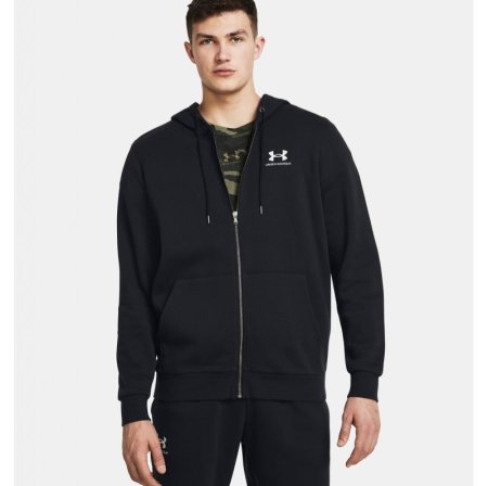 Under Armour Men's UA Icon Fleece Full-Zip Hoodie- جاكيت اندر ارمور ايكون فليس فل زيب للرجال لون أسود